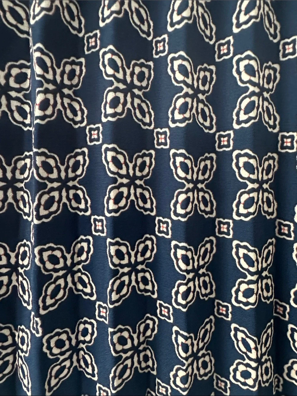 J. Crew Navy and White Circle-Print pleated Skirt